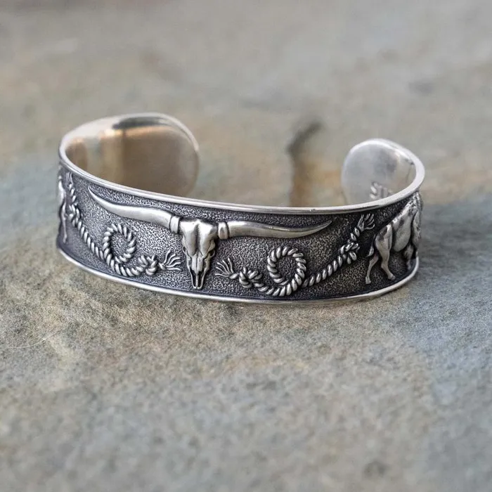 Southwestern Cuff Grey Men Stetson Bracelets