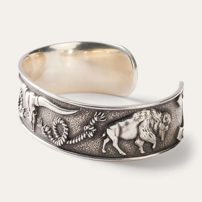 Southwestern Cuff Grey Men Stetson Bracelets