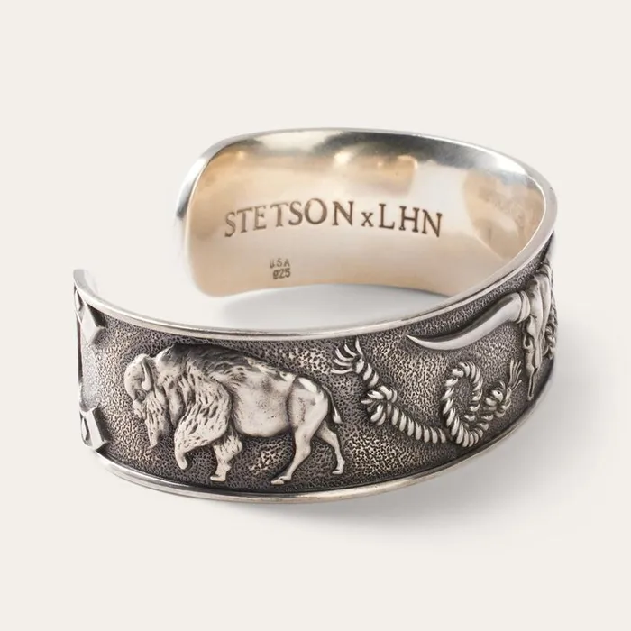 Southwestern Cuff Grey Men Stetson Bracelets