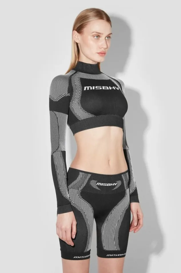 Sport Cropped Longsleeve Blackwhite Women MISBHV Tops