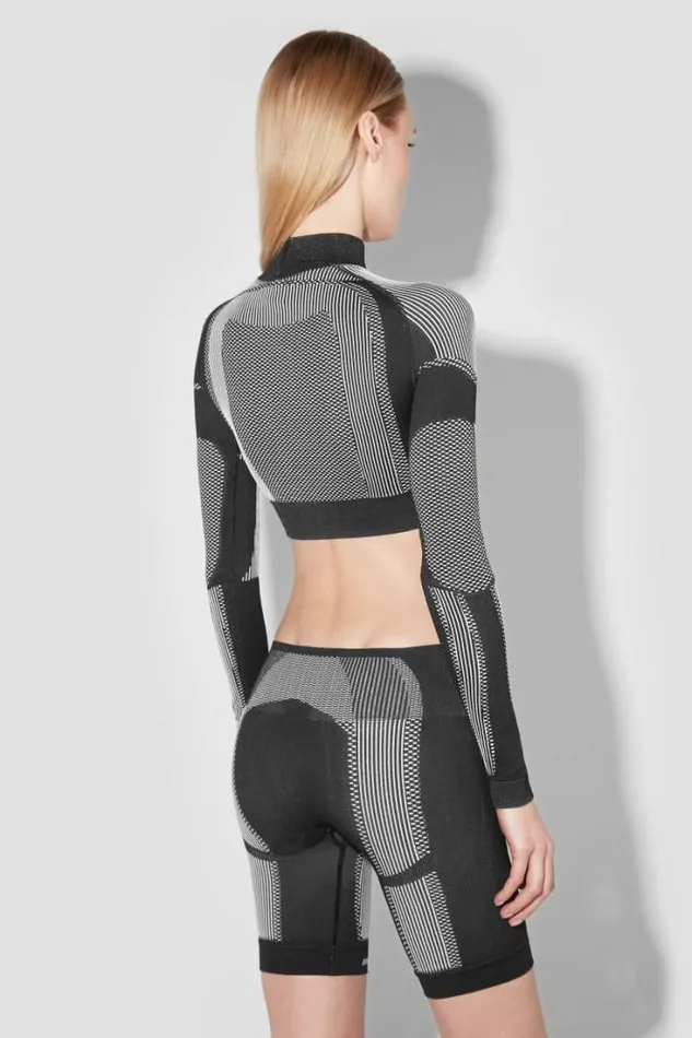 Sport Cropped Longsleeve Blackwhite Women MISBHV Tops