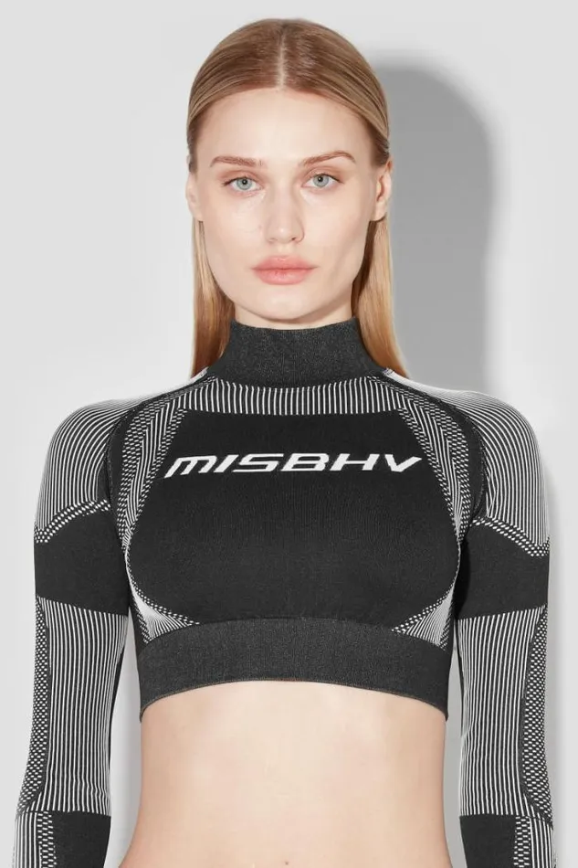 Sport Cropped Longsleeve Blackwhite Women MISBHV Tops