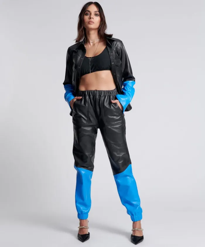 STAND BY LEATHER TRACK PANTS Women One Teaspoon Bottoms STAND BY LEATHER TRACK PANTS Women One Teaspoon Bottoms