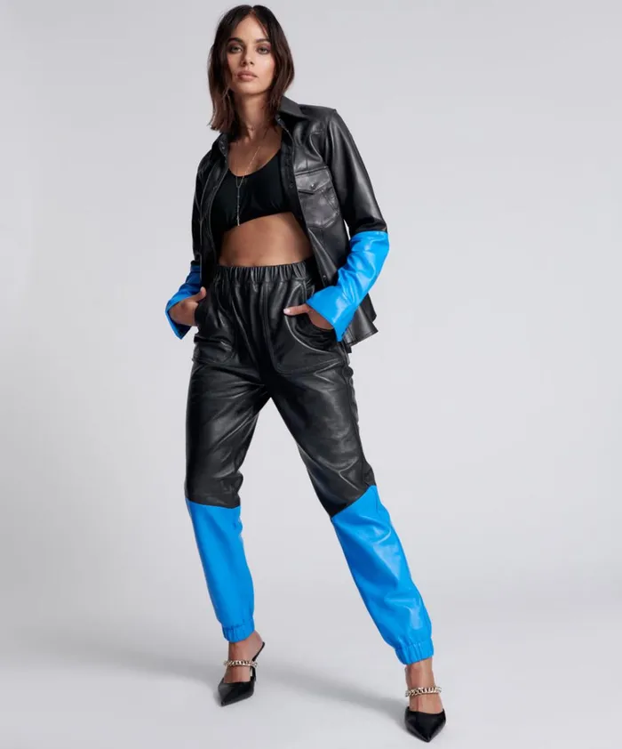 STAND BY LEATHER TRACK PANTS Women One Teaspoon Bottoms STAND BY LEATHER TRACK PANTS Women One Teaspoon Bottoms