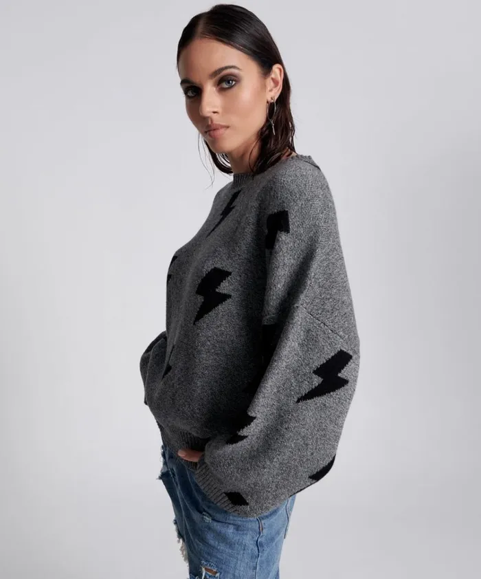 STATIC LIGHTNING SWEATER Women One Teaspoon Knitwear STATIC LIGHTNING SWEATER Women One Teaspoon Knitwear