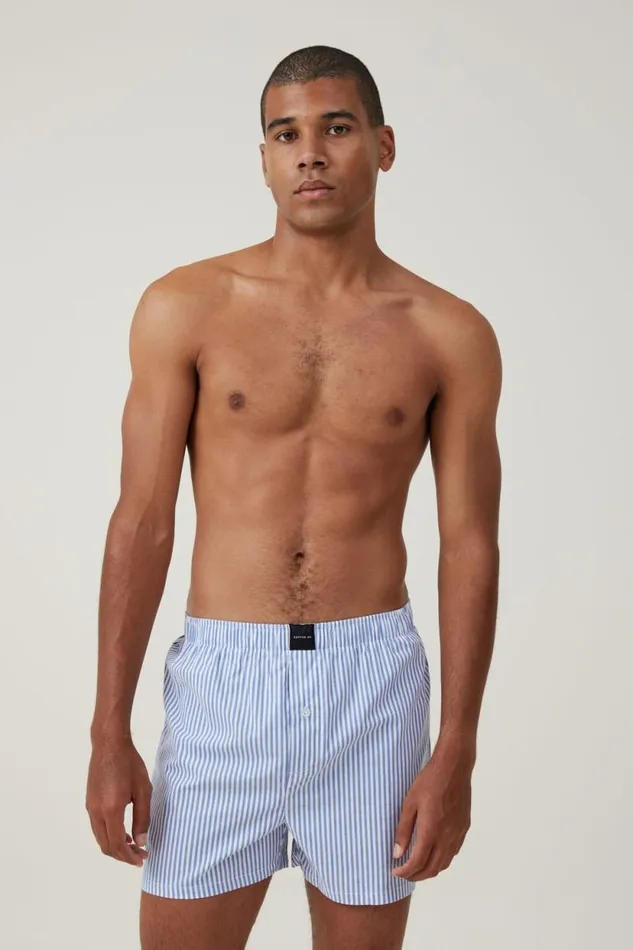 Stretch Boxer Short Bluewhite Stripe Men Cotton On Socks and Underwear