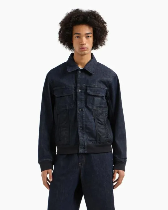 Stretch Cotton Denim Jacket Blue Men Armani Matching Sets Stretch Cotton Denim Jacket Blue Men Armani Matching Sets