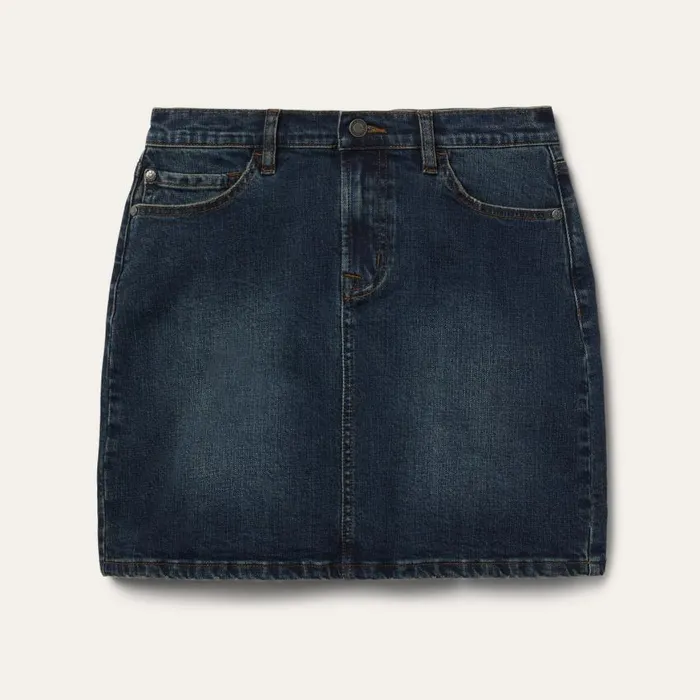 Stretch Denim 5Pocket Skirt Blue Women Stetson Denim