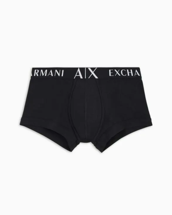 Stretch Fabric Boxer Shorts Black Men Armani Intimates And Loungewear