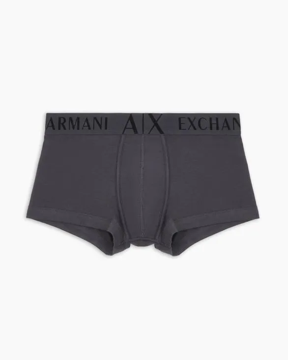 Stretch Fabric Boxer Shorts Grey Men Armani Intimates And Loungewear