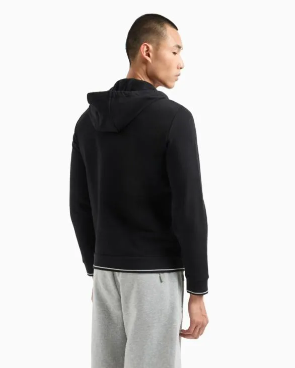 Stretch Fabric Zipup Sweatshirt Black Men Armani Matching Sets Stretch Fabric Zipup Sweatshirt Black Men Armani Matching Sets