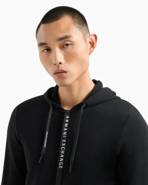 Stretch Fabric Zipup Sweatshirt Black Men Armani Matching Sets Stretch Fabric Zipup Sweatshirt Black Men Armani Matching Sets