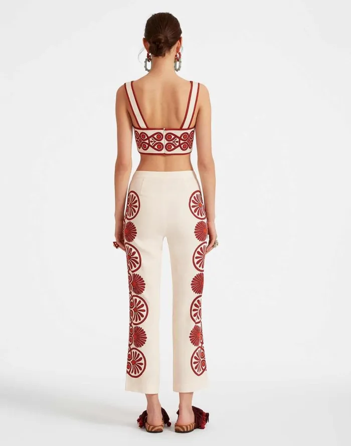 Stretch Pants Medallion Place Cream Women La Double J Shorts and Pants Stretch Pants Medallion Place Cream Women La Double J Shorts and Pants