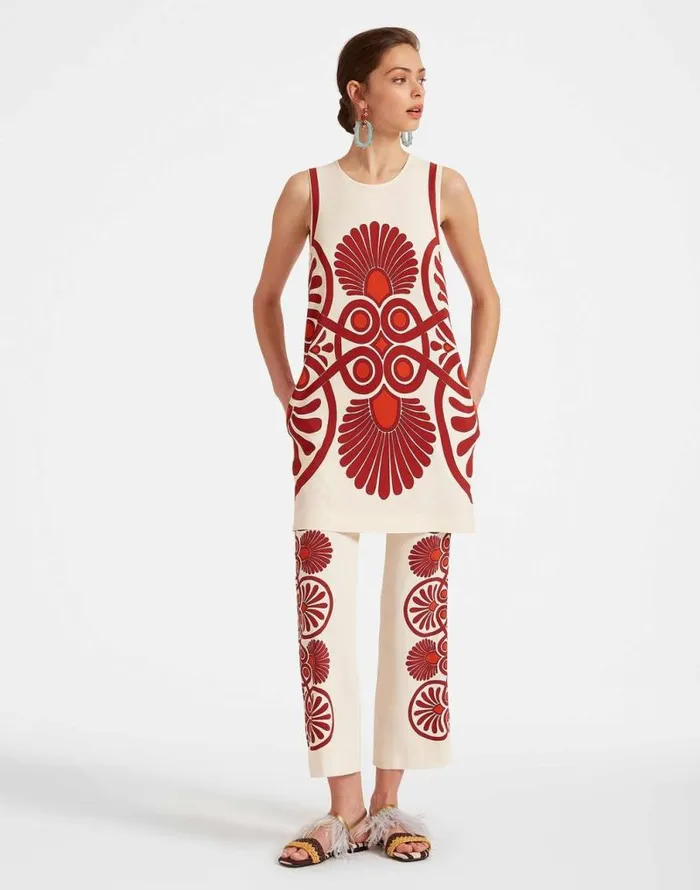 Stretch Pants Medallion Place Cream Women La Double J Shorts and Pants Stretch Pants Medallion Place Cream Women La Double J Shorts and Pants