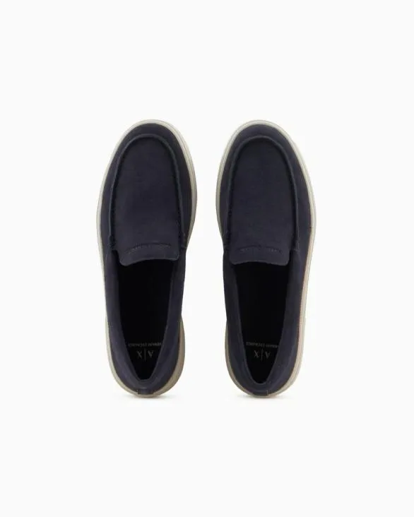 Suede Slip On Navyblue Men Armani Sneakers Suede Slip On Navyblue Men Armani Sneakers