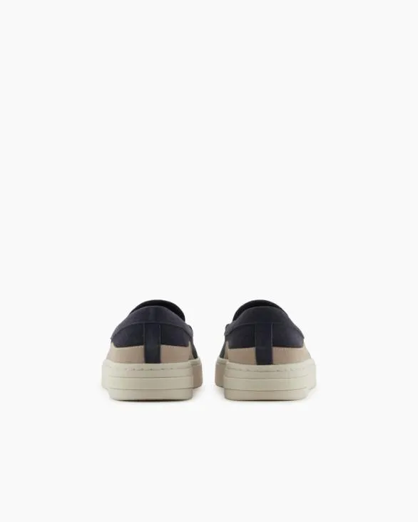Suede Slip On Navyblue Men Armani Sneakers Suede Slip On Navyblue Men Armani Sneakers