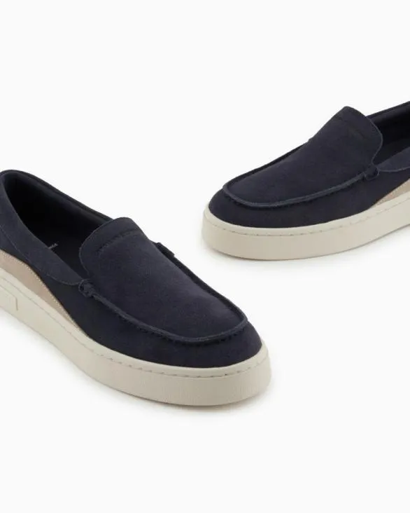 Suede Slip On Navyblue Men Armani Sneakers Suede Slip On Navyblue Men Armani Sneakers