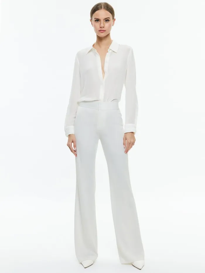 Suits Women Alice Olivia ANDREW MID RISE BOOTCUT PANT Off White