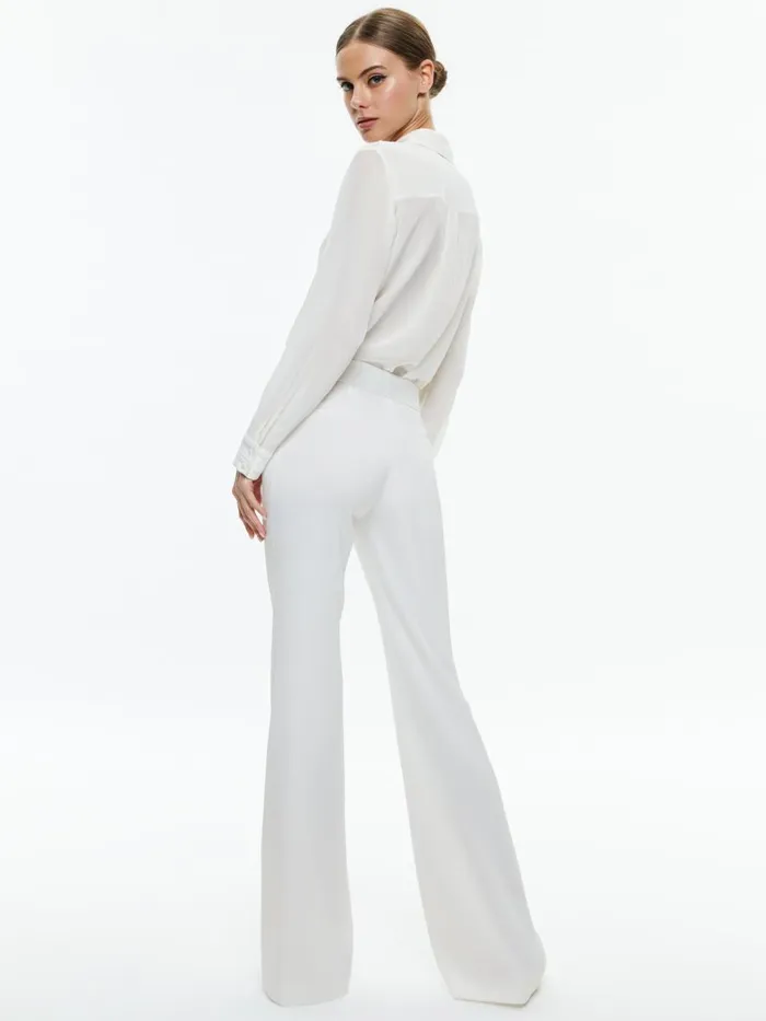 Suits Women Alice Olivia ANDREW MID RISE BOOTCUT PANT Off White