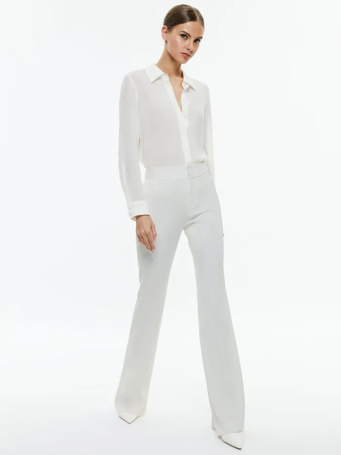 Suits Women Alice Olivia ANDREW MID RISE BOOTCUT PANT Off White