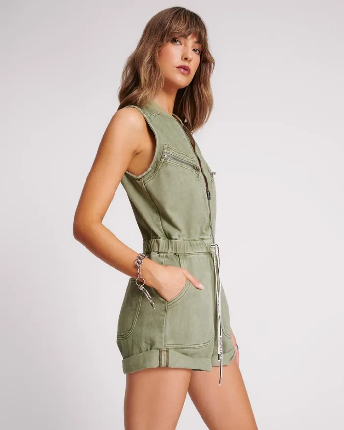 SUPER KHAKI LILLY DENIM JUMPSUIT Women One Teaspoon Denim Jumpsuits SUPER KHAKI LILLY DENIM JUMPSUIT Women One Teaspoon Denim Jumpsuits