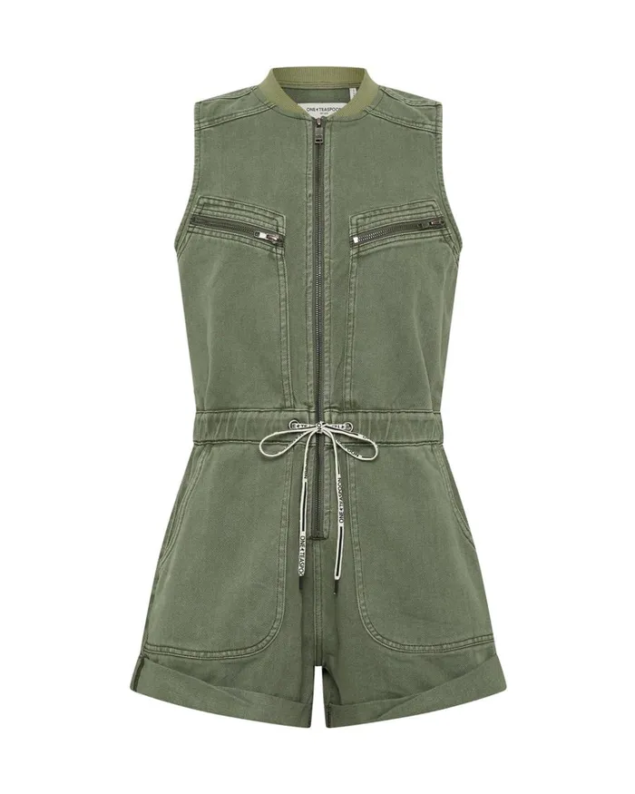 SUPER KHAKI LILLY DENIM JUMPSUIT Women One Teaspoon Denim Jumpsuits SUPER KHAKI LILLY DENIM JUMPSUIT Women One Teaspoon Denim Jumpsuits