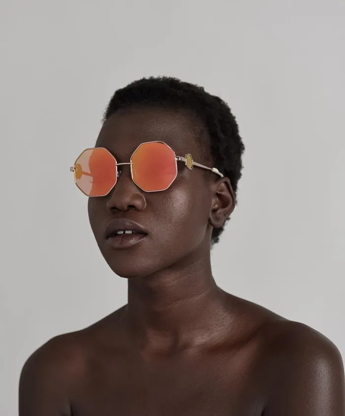 SUPERHERO SUNGLASSES GOLD Women One Teaspoon Sunglasses SUPERHERO SUNGLASSES GOLD Women One Teaspoon Sunglasses