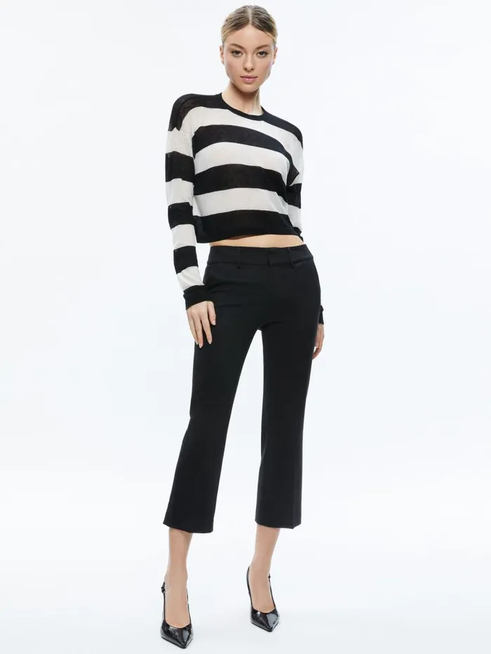 Sweaters Women Alice Olivia SHERRELL CREW NECK PULLOVER Blackecru