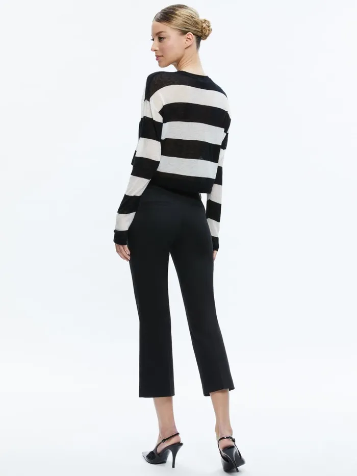 Sweaters Women Alice Olivia SHERRELL CREW NECK PULLOVER Blackecru