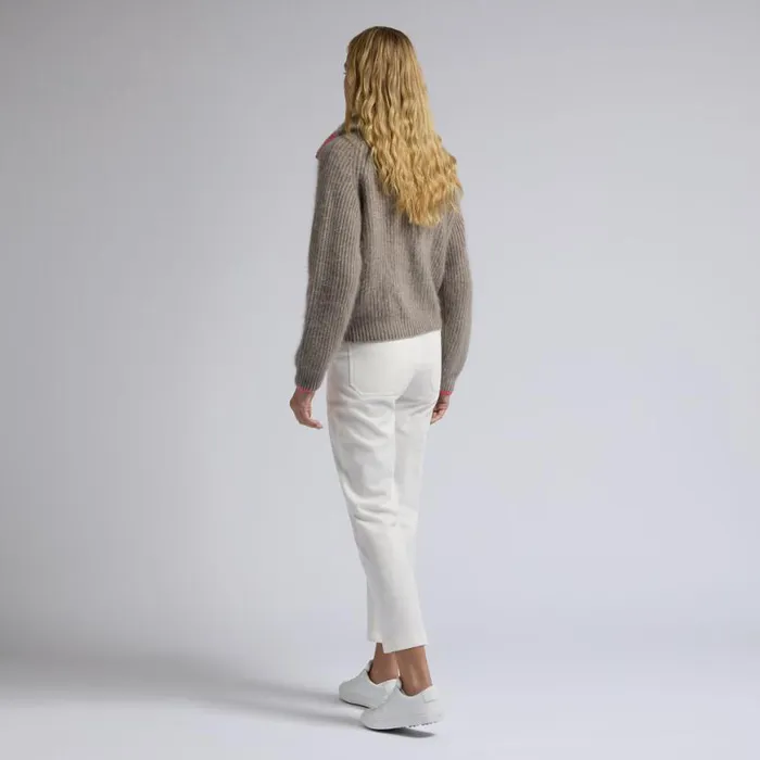Sweaters Women GFORE FUNNEL NECK BRUSHED CASHMERE FULL ZIP SWEATER Heather Dune Sweaters Women GFORE FUNNEL NECK BRUSHED CASHMERE FULL ZIP SWEATER Heather Dune