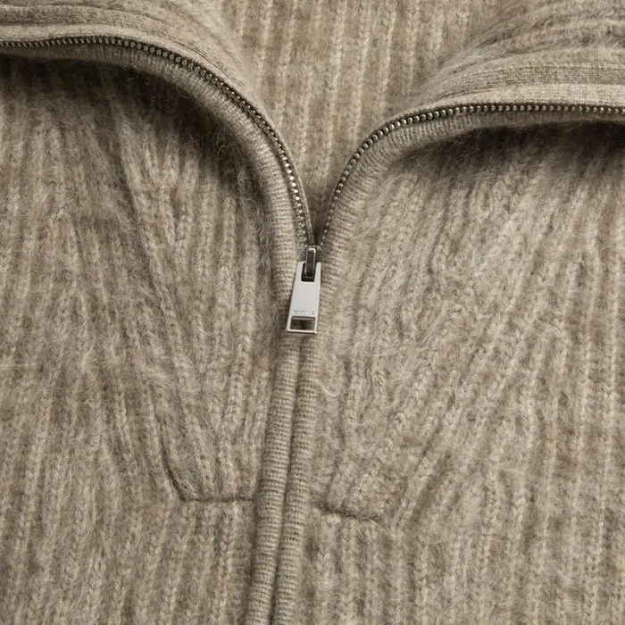 Sweaters Women GFORE FUNNEL NECK BRUSHED CASHMERE FULL ZIP SWEATER Heather Dune Sweaters Women GFORE FUNNEL NECK BRUSHED CASHMERE FULL ZIP SWEATER Heather Dune