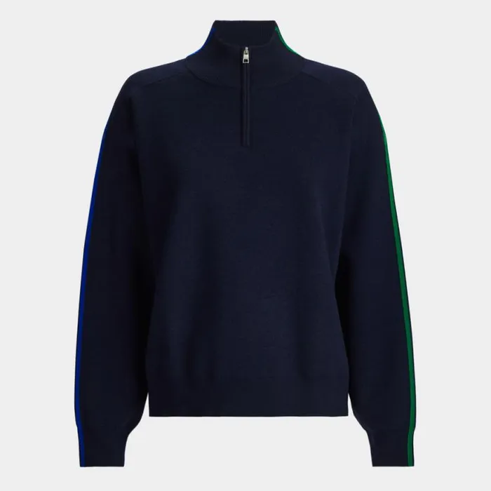 Sweaters Women GFORE MERINO WOOL CONTRAST STRIPE QUARTER ZIP SWEATER Twilight Sweaters Women GFORE MERINO WOOL CONTRAST STRIPE QUARTER ZIP SWEATER Twilight