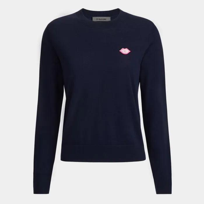 Sweaters Women GFORE MOTHER GOLFER MERINO WOOL CREWNECK SWEATER Twilight