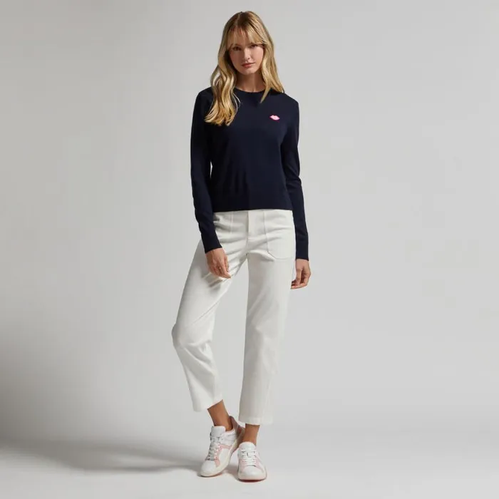Sweaters Women GFORE MOTHER GOLFER MERINO WOOL CREWNECK SWEATER Twilight Sweaters Women GFORE MOTHER GOLFER MERINO WOOL CREWNECK SWEATER Twilight
