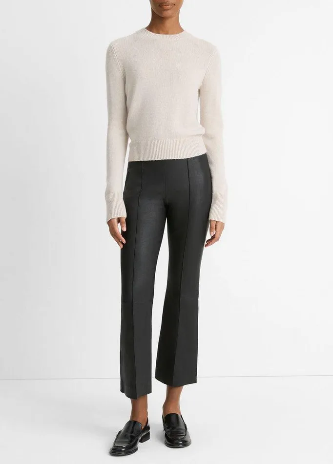 Sweaters Women Vince Cashmere Crew Neck Sweater Birch Stone