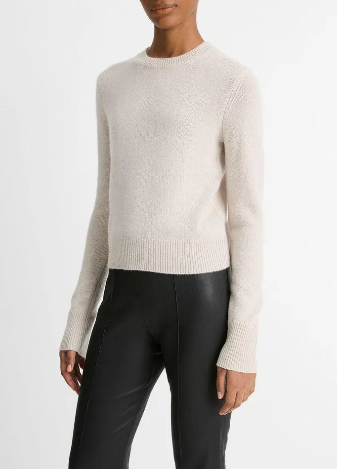 Sweaters Women Vince Cashmere Crew Neck Sweater Birch Stone Sweaters Women Vince Cashmere Crew Neck Sweater Birch Stone