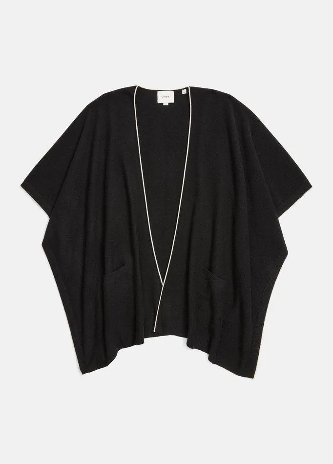 Sweaters Women Vince Tipped JerseyKnit Cashmere Cape Black Sweaters Women Vince Tipped JerseyKnit Cashmere Cape Black