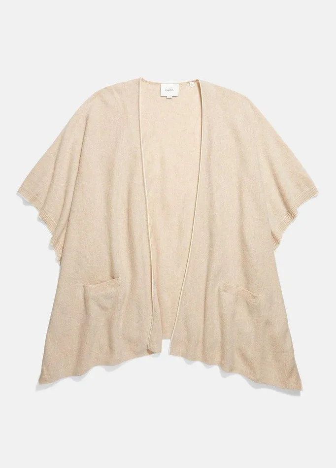 Sweaters Women Vince Tipped JerseyKnit Cashmere Cape Oakwhite Sweaters Women Vince Tipped JerseyKnit Cashmere Cape Oakwhite