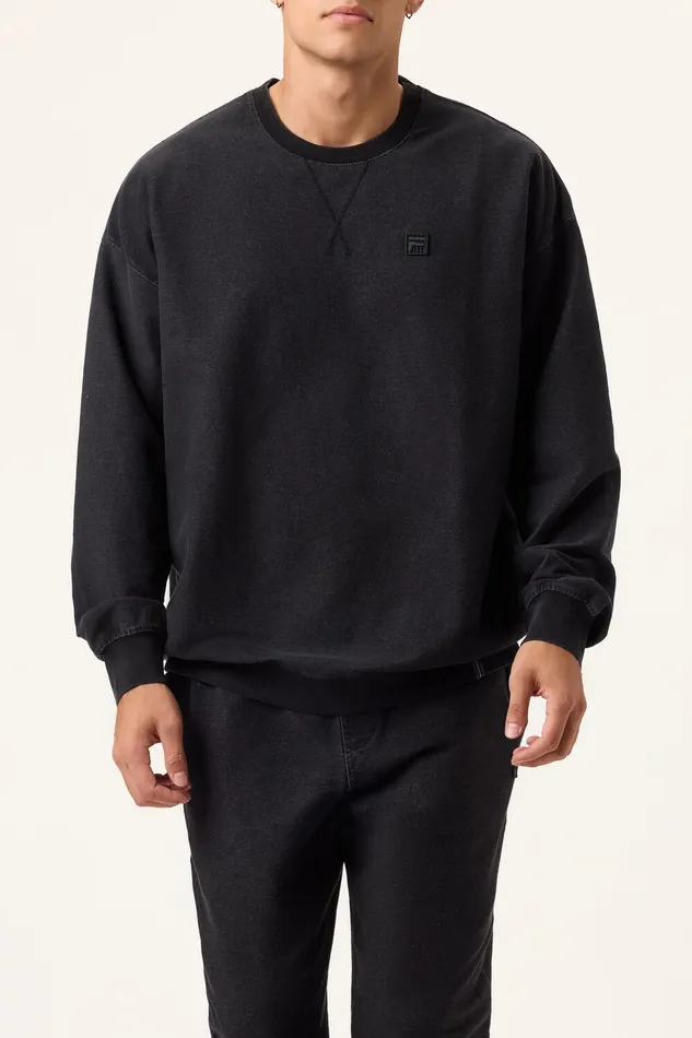 Sweatshirts and Hoodies Men Fila Denim Research Crew Neck 001 Black Sweatshirts and Hoodies Men Fila Denim Research Crew Neck 001 Black