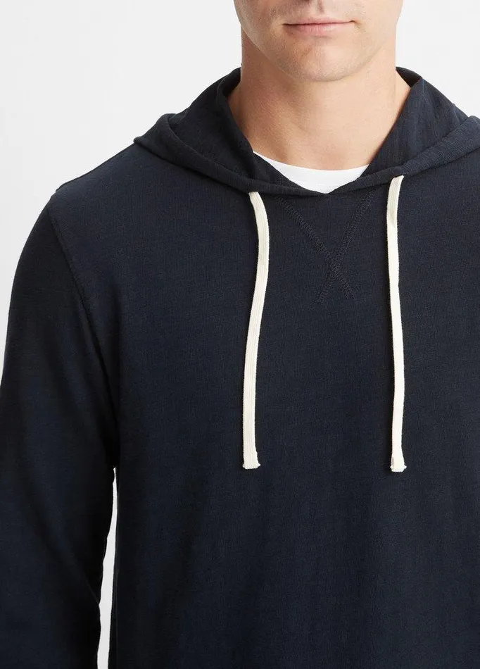 Sweatshirts and Hoodies Men Vince Textured Cotton Hoodie Coastal Blue Sweatshirts and Hoodies Men Vince Textured Cotton Hoodie Coastal Blue