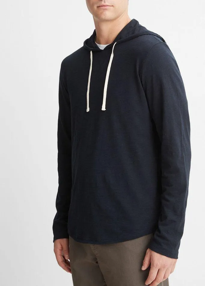Sweatshirts and Hoodies Men Vince Textured Cotton Hoodie Coastal Blue Sweatshirts and Hoodies Men Vince Textured Cotton Hoodie Coastal Blue