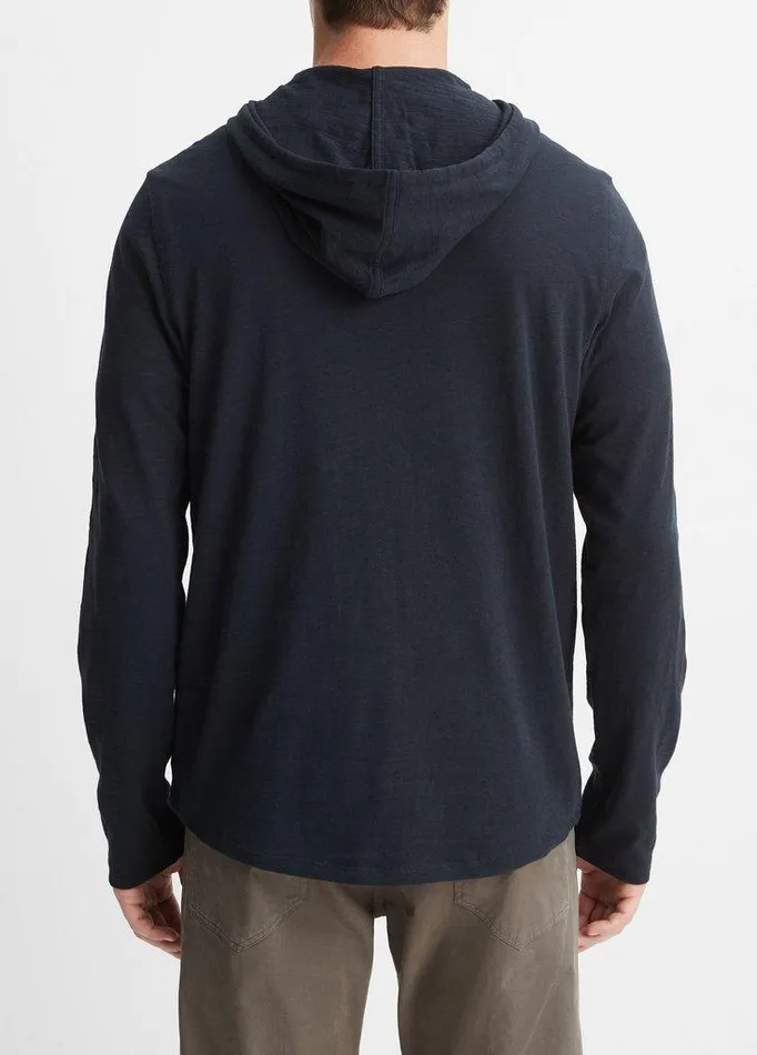 Sweatshirts and Hoodies Men Vince Textured Cotton Hoodie Coastal Blue Sweatshirts and Hoodies Men Vince Textured Cotton Hoodie Coastal Blue