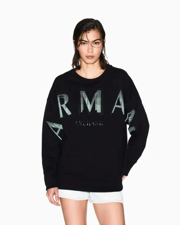 Sweatshirts Without Hood Black Women Armani Matching Sets Sweatshirts Without Hood Black Women Armani Matching Sets
