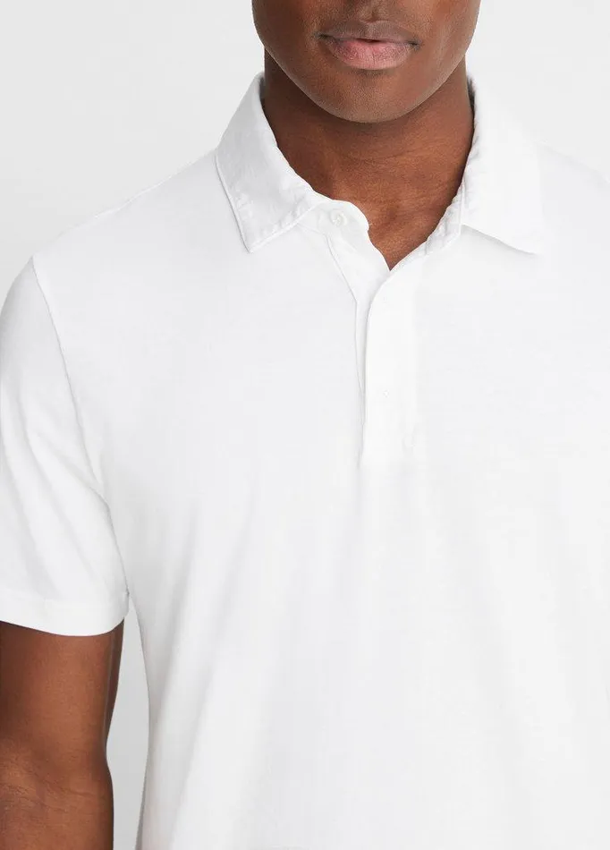 TShirts and Polos Men Vince Garment Dye Cotton Polo Shirt Optic White TShirts and Polos Men Vince Garment Dye Cotton Polo Shirt Optic White