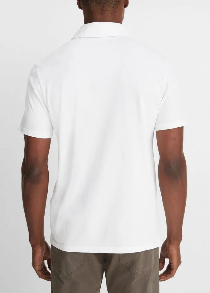 TShirts and Polos Men Vince Garment Dye Cotton Polo Shirt Optic White TShirts and Polos Men Vince Garment Dye Cotton Polo Shirt Optic White