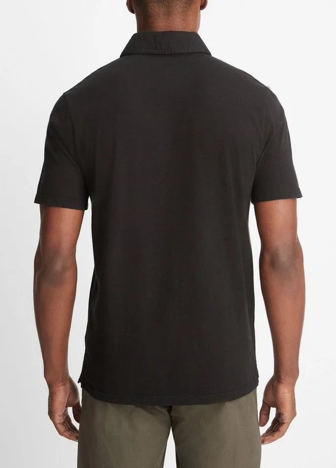 TShirts and Polos Men Vince Garment Dye Cotton Polo Shirt True Black TShirts and Polos Men Vince Garment Dye Cotton Polo Shirt True Black