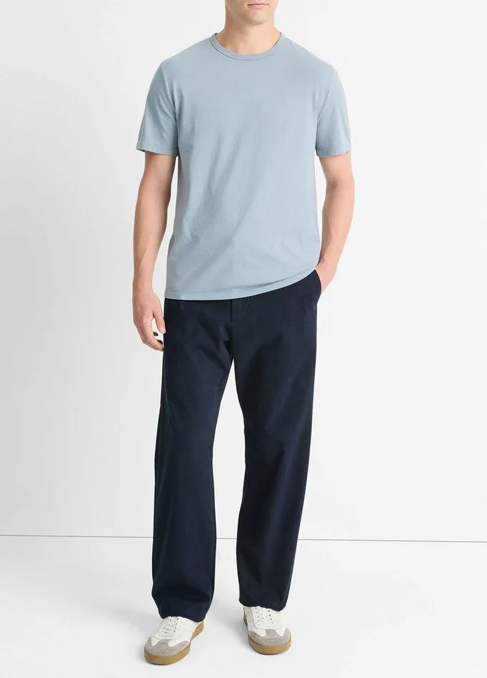 TShirts and Polos Men Vince Garment Dye ShortSleeve Crew Neck TShirt Washed Blue Spruce