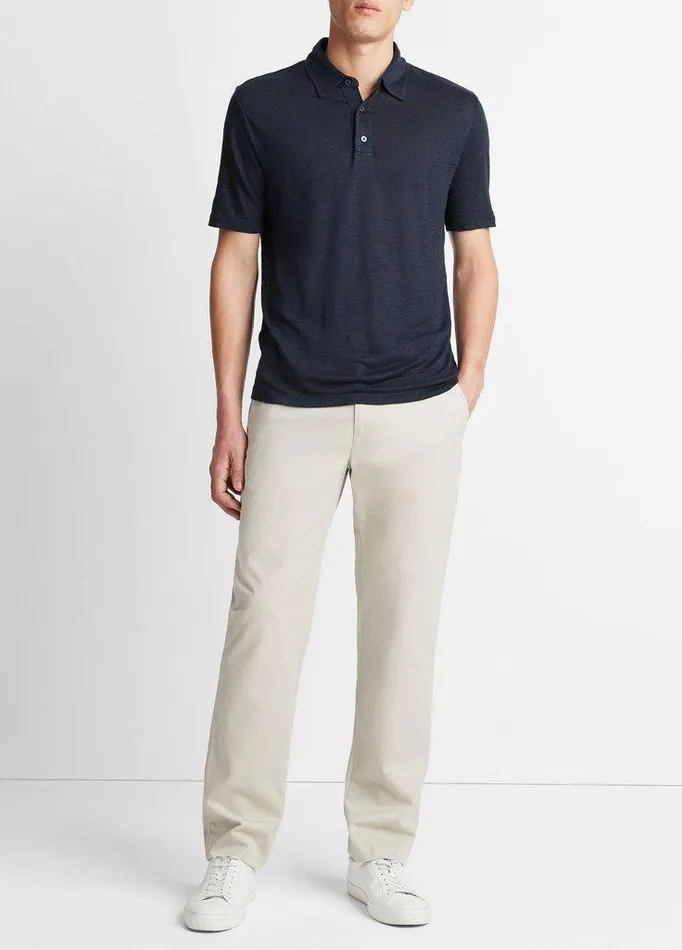 TShirts and Polos Men Vince Linen Polo Shirt Coastal Blue