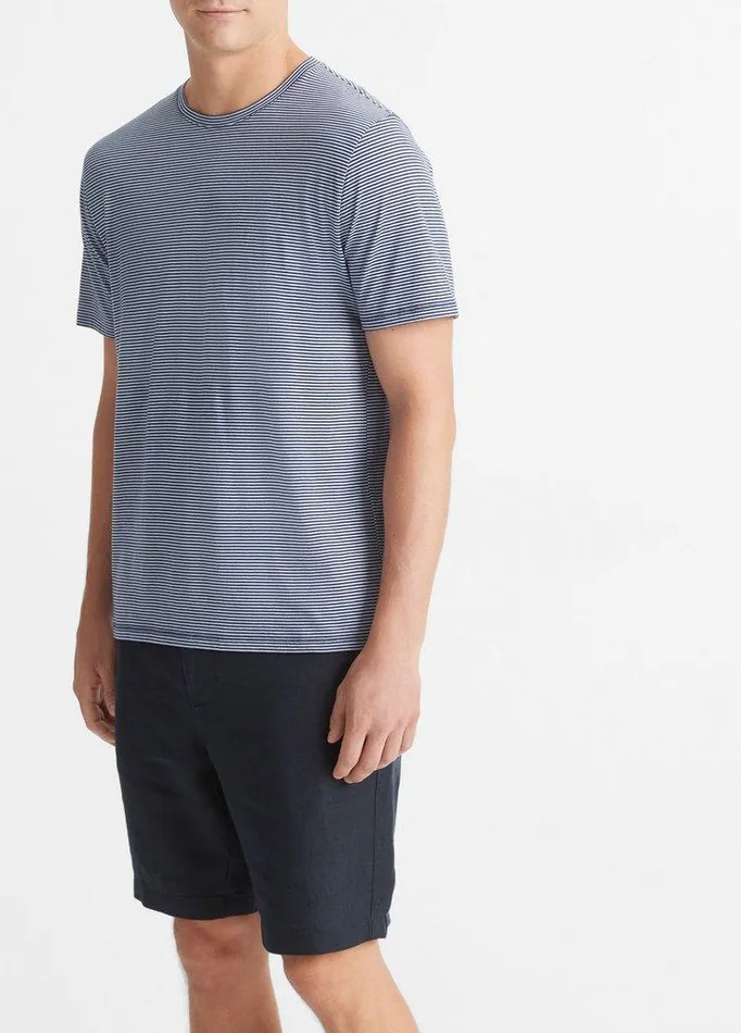 TShirts and Polos Men Vince Stripe Pima Cotton Crew Neck TShirt Dusty Sky Combo TShirts and Polos Men Vince Stripe Pima Cotton Crew Neck TShirt Dusty Sky Combo
