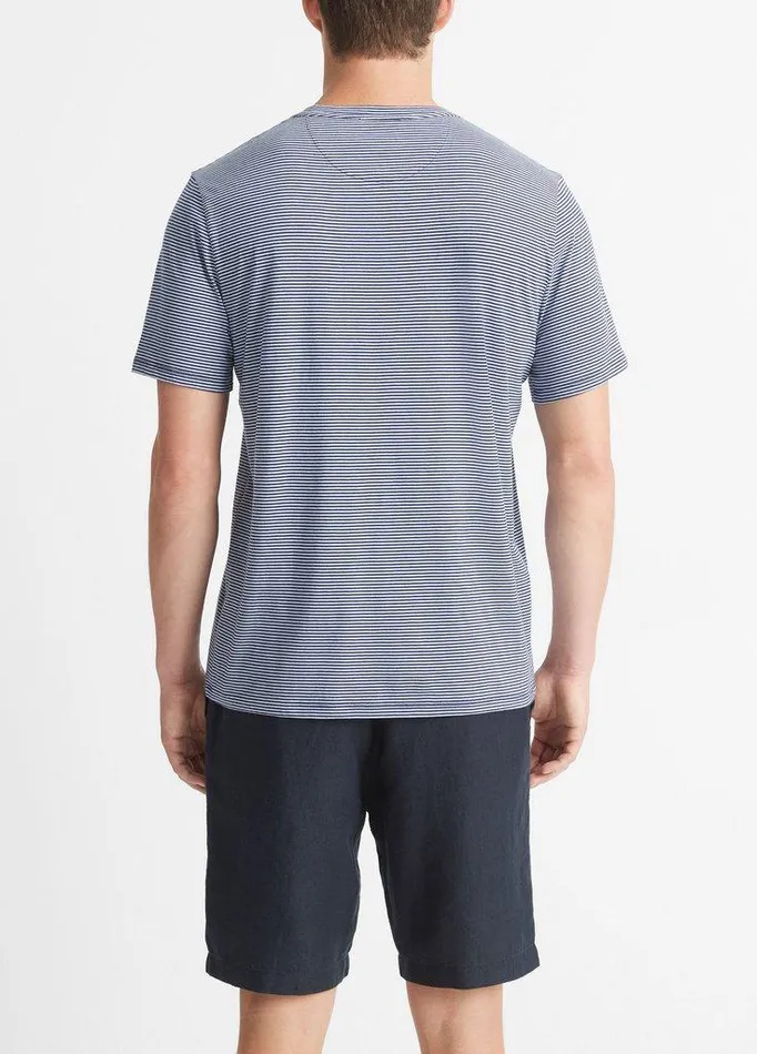 TShirts and Polos Men Vince Stripe Pima Cotton Crew Neck TShirt Dusty Sky Combo TShirts and Polos Men Vince Stripe Pima Cotton Crew Neck TShirt Dusty Sky Combo